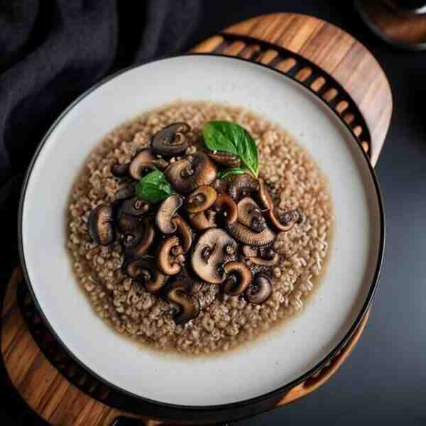 Гречневая каша с грибами в мясных корзинках Ангус Янг